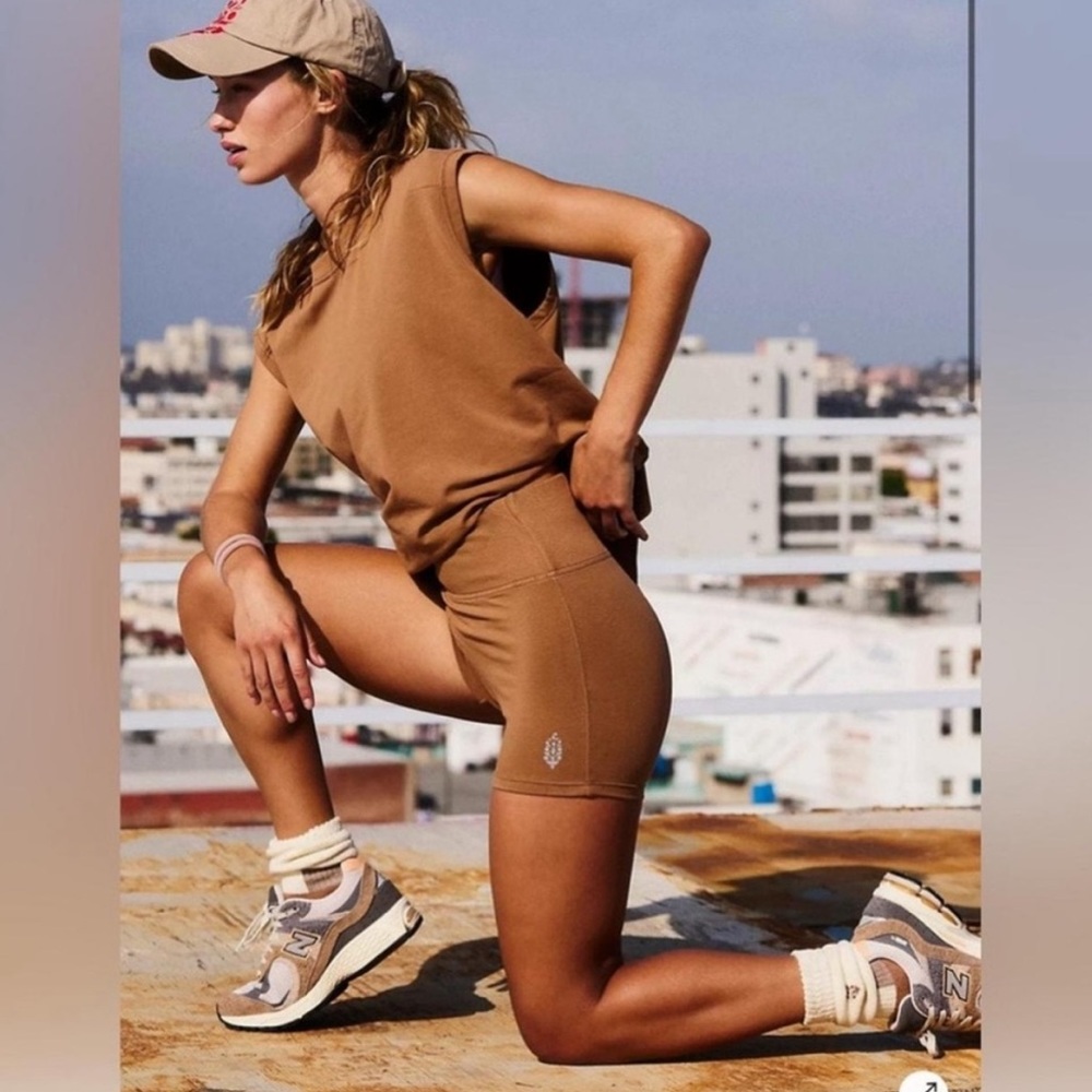 Free people hot shot micro set camel NWOT